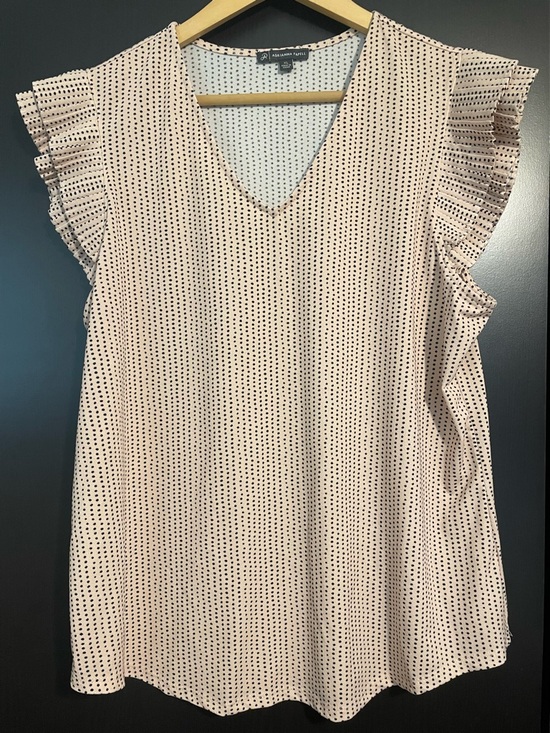 Adrianna Papell Tops - Adrianna Papell Blush Pink Polka Dot Sleeveless Top